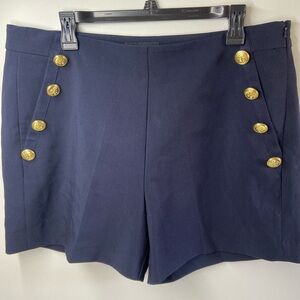 Banana Republic High Waist Navy Shorts with Gold Buttons